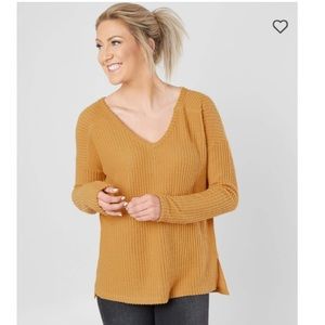 Mustard Waffle Knit Thermal
